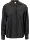 Hugo Boss Black Synthetic Leather Shirt In Schwarz