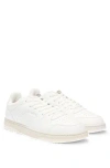 Hugo Boss Faux-leather Trainers With Contrasting Details In White 100