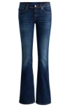 Hugo Boss Flared Low-rise Jeans In Dark-blue Stretch Denim In Blue