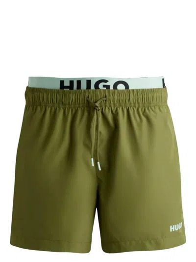 Hugo Flex Swim Shorts In Green