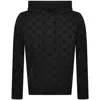 Hugo Boss Relaxed-fit Hoodie With Flock-print Stacked Logos In Black