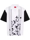 Hugo Boss Oversize-fit Cotton Shirt With Floral And Chain Print In White