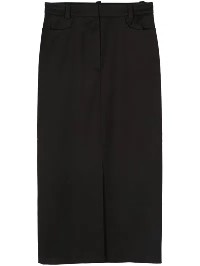 Hugo Front-slit Maxi Skirt In Black