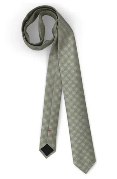 Hugo Boss Hugo Geometric Silk Tie In Medium Yellow
