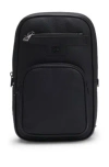 Hugo Boss Grained Mono-strap Backpack With Stacked Logo In Black
