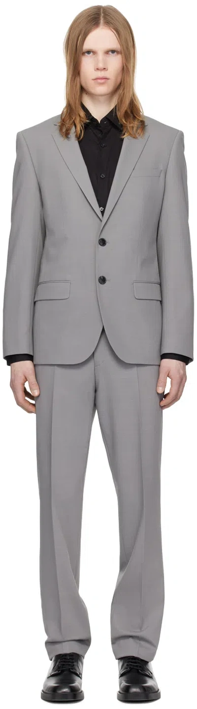 Hugo Gray Slim-fit Suit In 055-light/pastelgrey