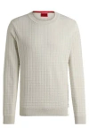 Hugo Boss Grid-pattern Regular-fit Sweater In Cotton In White