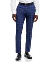 Hugo Boss Hesten Plaid Extra Slim Fit Suit Pants In Dark Blue