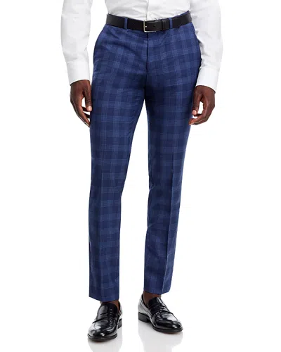 Hugo Boss Hesten Plaid Extra Slim Fit Suit Pants In Dark Blue