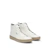 Hugo Boss High-top Trainers In Grained Faux Leather In White