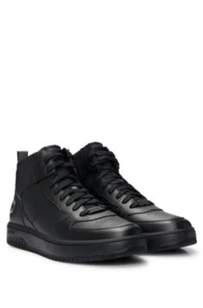 Hugo Boss High-top Trainers With Bubble Branding In Black