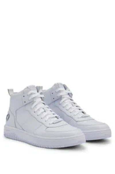 Hugo Boss High-top Trainers With Bubble Branding In White