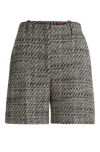 Hugo Boss High-waisted Shorts In Patterned Boucl In Patterned