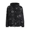 Hugo Boss Slim-fit Hooded Jacket With Gothic-rose Jacquard In Multi
