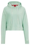Hugo Boss Hoodie In Terry Fabric With Handwritten Logo In Light Green
