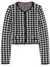 Hugo Boss Women's Sorper Checkered Houndstooth Cardigan In Black
