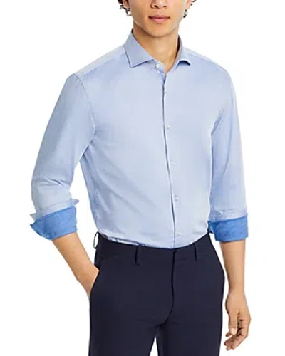 Hugo Kason Heathered Slim Fit Dress Shirt In Medium Blue