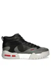Hugo Boss High-top Trainers With Faux Leather And Mesh In Black