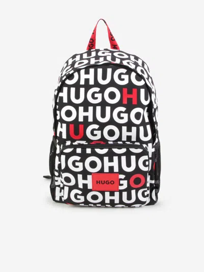 Hugo Kids Logo Print Backpack In Black