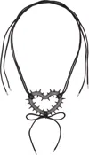 Hugo Kreit Black Spiky Heart Necklace In Smoke