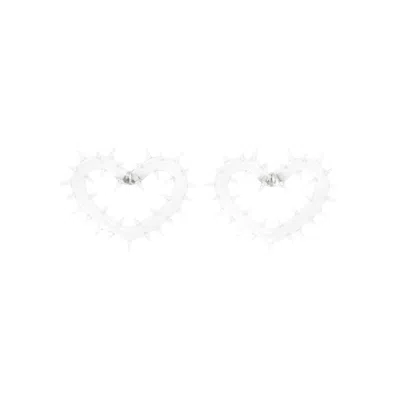 Hugo Kreit Clear Spiky Heart Hoops Earrings In Not Applicable