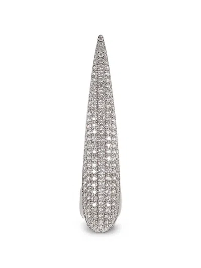 Hugo Kreit Crystal-embellished Nail Ring In Silver