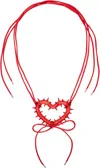 Hugo Kreit Red Spiky Heart Necklace In Red