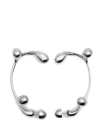 Hugo Kreit Serti Sphere-detail Earrings In Metallic