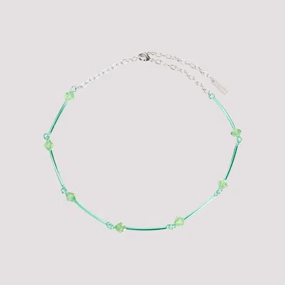 Hugo Kreit Spark Chain Mint Brass Necklace In Green