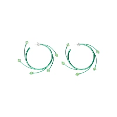 Hugo Kreit Vortex Hoops Earrings In Green