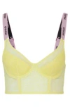 HUGO LACE BRA WITH BRANDED STRAPS AND HOOK AND EYE CLOSURE