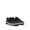 Hugo Boss Lace-up Trainers In Faux Leather And Suede In Black