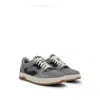 Hugo Boss Lace-up Trainers In Faux Leather And Suede In Grey