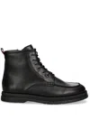 Hugo Boss Black Leather Boots In Black