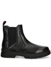 Hugo Boss Black Leather Chelsea Boots In Black