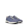 Hugo Boss Leather Lace-up Trainers With Mesh Trims In Grey