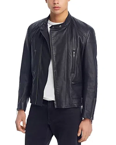 Hugo Lewis Leather Jacket In Black