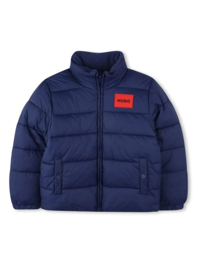 Hugo Boss Kids' Logo-appliqué Padded Jacket In Blue