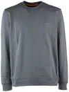 Hugo Boss Long-sleeved Round-neck Sweater In Grey