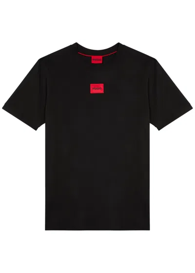 Hugo Boss - Cotton Jersey Crew Neck T Shirt With Logo Badge - Black