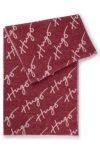 Hugo Boss Logo-detail Scarf In Wool In Red