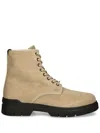 Hugo Boss Logo-embossed Boots In Neutrals