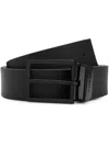 Hugo Boss Logo-engraved Leather Belt In Black