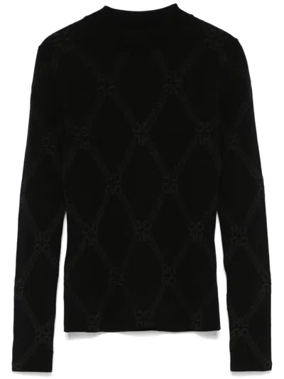 Hugo Boss Logo-jacquard Sweater In Black