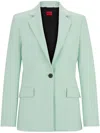 Hugo Boss Regular-fit Jacket In Stretch Material With Button Closure In 绿色