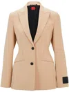 Hugo Boss Sharp-fit Jacket With Two-button Closure In Neutrals
