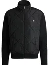 Hugo Boss Mixed-material Jacket With Quilted Front Panel In Black