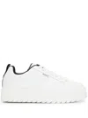 Hugo Boss Platform-sole Trainers With Logo Flag And Signature Details In 白色