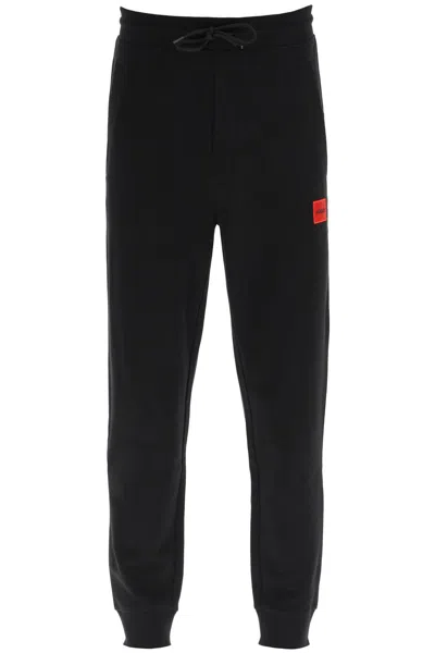 Hugo Logo Patch Sweatpants In Black