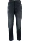 Hugo Boss Logo-patch Tapered Jeans In Black